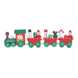 Red/green wood train and carriages orn