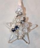 4 cm clear glass star pearls beaded