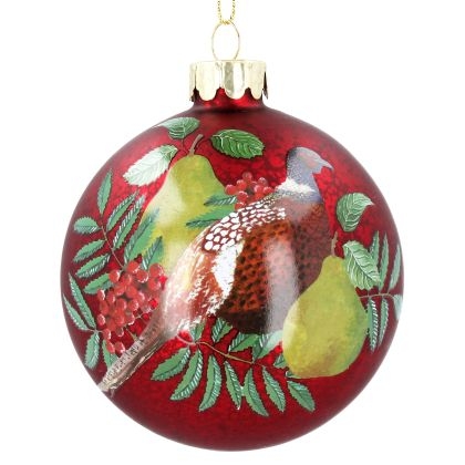 antique-red-glass-ball-with-pheasant