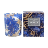 Blue/gold floral boxed candle pot small