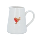 Ceramic mini jug with robin