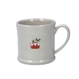 Ceramic mini mug with plum pudding