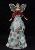 Christmas Rose resin/fabric tree top fairy