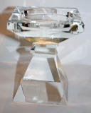 Clear crystal pillar candle holder 12 cm