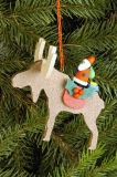 Elk with Santa ornament