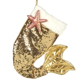 Fabric sequin mermaid tail stocking gold 45 cm
