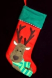 Felt stocking with reindeer head