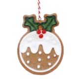 Gingerbread Christmas pudding resin decoration