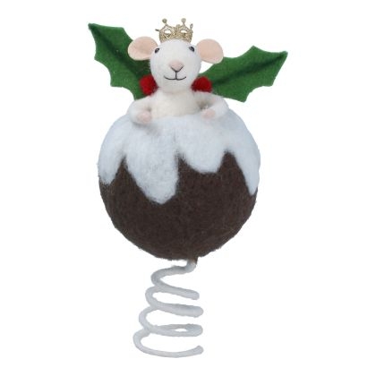 gisela-graham-mixed-wool-christmas-pudding-and-mouse-tree-topper