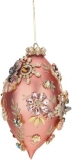 Glass & fabric Kings jewel finial light pink/gold