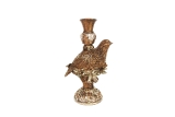 Gold resin partridge candle stick 24 cms