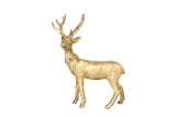 Gold resin reindeer w diamante collar