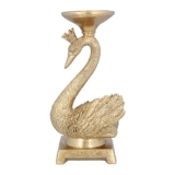 Gold resin swan candle stand 