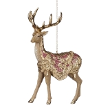 Goodwill Christmas Bauble deer w saddle gold/red diameter 20 cm small