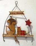 Merry Christmas fox & presents hanging dec