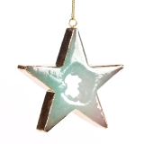 Metal and crystal open star orn