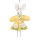 Mixed wool rabbit in yellow dress