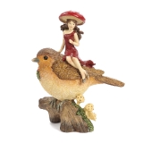 Mushroom elf on bird