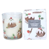 Plum pudding boxed candle small