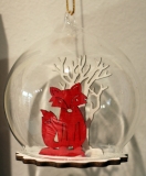 Red fox snowdome bauble