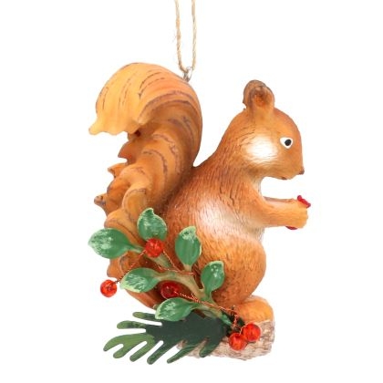 resin-squirrel-on-holly-log