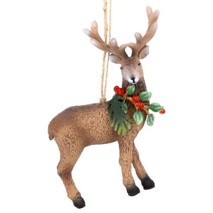 resin-stag-with-holly-wreath