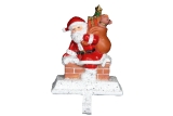 Santa on chimney resin stocking hanger