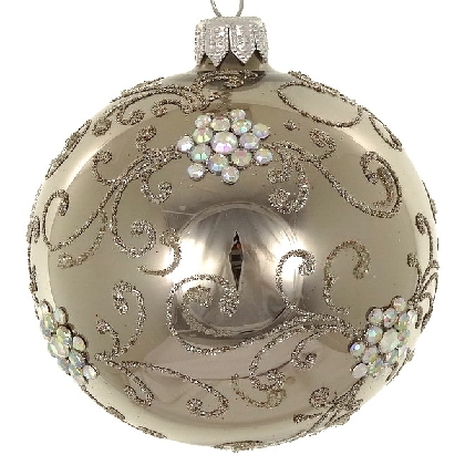 silver-bauble-with-silver-glitter-diamante-flowers-80mm