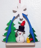 Snowman in arch decoration