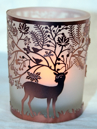 woodland-tealight-holder-copper-reindeer